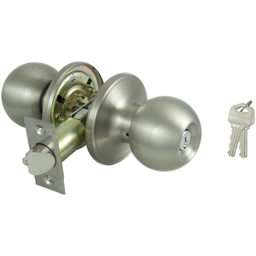 Entry Knob Lockset, Series T3 Satin - pack of 3