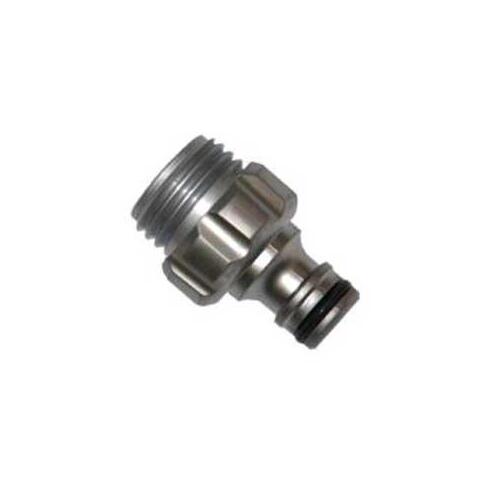 Hose Adapter, 5/8 x 1/2 in, Male Threaded, Metal