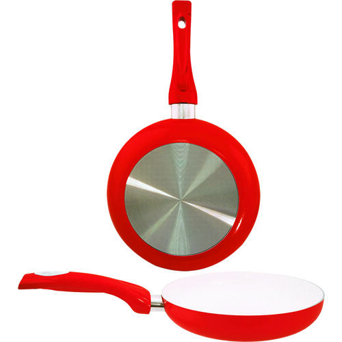 Euro-Ware 8120-RD EuroHome Fry Pan, 8 in Dia, Aluminum Pan, Red Pan, Ceramic Pan, Heat-Resistant Handle