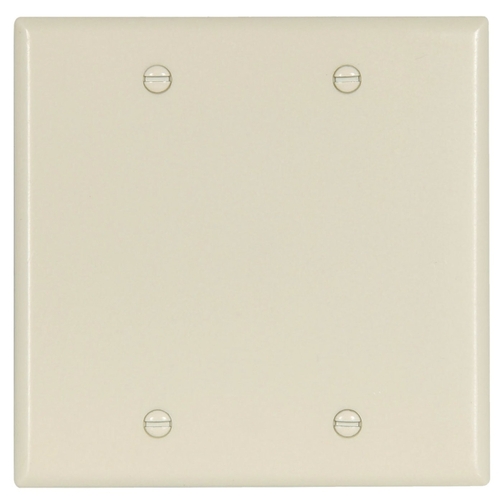 Eaton 2137LA-BOX Wallplate, 4-1/2 in L, 4.56 in W, 0.08 in Thick, 2 -Gang, Thermoset, Light Almond