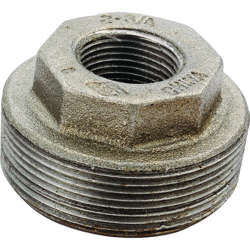 Pipe Bushing, 2 x 1-1/2 in, Threaded x Female Inlet x Male Outlet, Steel, 300 psi Pressure