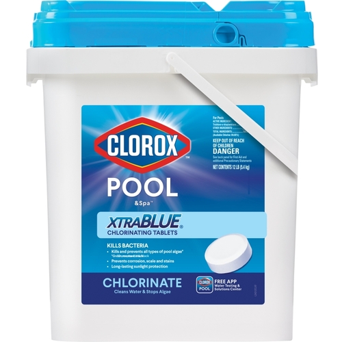 POOL & Spa XtraBlue 23012CLX Chlorinating Tablet, Solid, Chlorine, 12 lb