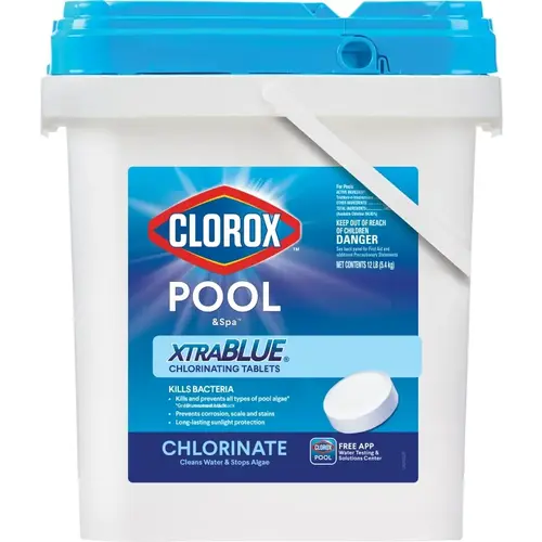 POOL & Spa XtraBlue 23012CLX Chlorinating Tablet, Solid, Chlorine, 12 lb White