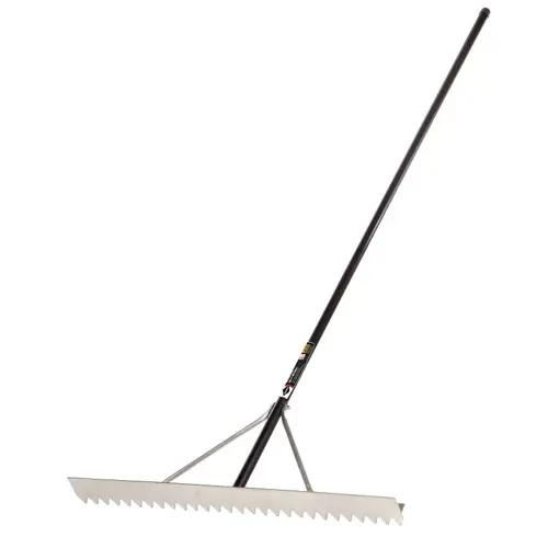 Pro Asphalt Rake, 84-1/2 in OAL, 36 in L Tine, Aluminum Tine, Aluminum Handle, 72 in L Handle