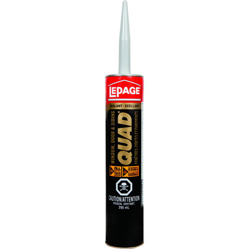 LePage 1306768 Quad Window Door and Siding Sealant, Clear, 7 to 14 days Curing, 20 to 100 deg F, 295 mL Cartridge