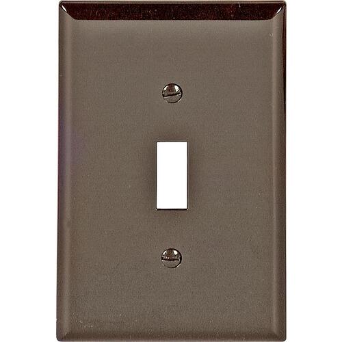 Wallplate, 4-1/2 in L, 2-3/4 in W, 1 -Gang, Polycarbonate, Brown, High-Gloss
