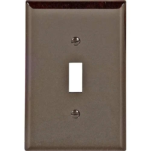 Wallplate, 4-1/2 in L, 2-3/4 in W, 1 -Gang, Polycarbonate, Brown, High-Gloss