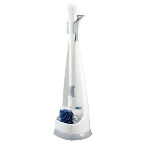 Toilet Brush Set, 1 in L Trim, Polypropylene Bristle