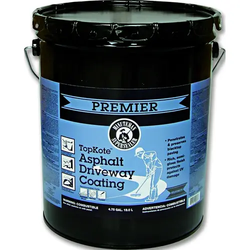 Asphalt Coating, Liquid, Black, 4.75 gal Pail