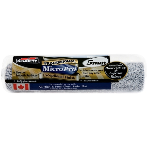 BENNETT MP 5MM Lint-Free Roller Refill, 5 mm Thick Nap, 240 mm L, Microfiber Cloth Cover