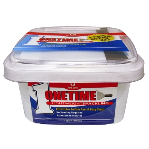 Onetime 540 Series Spackling Repair Kit, White, 1 qt Tub
