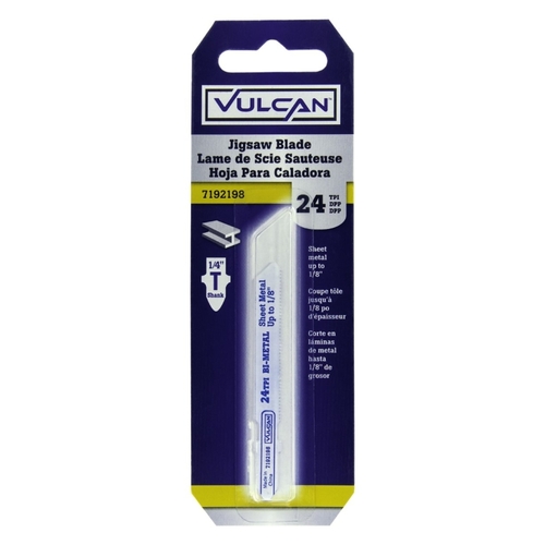 Vulcan 823481OR Jig Saw Blade, 2-3/4 in L, 24 TPI, HSS Tooth Cutting Edge