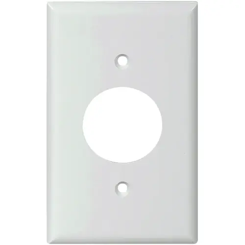 Single Receptacle Wallplate, 4-1/2 in L, 2-3/4 in W, 1 -Gang, Nylon, White