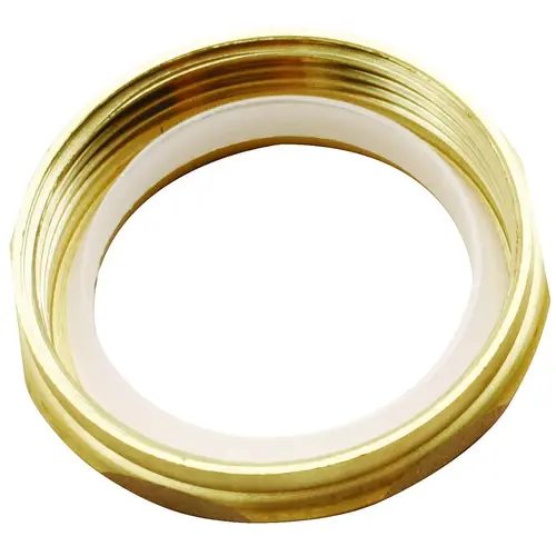 Nut with Washer, 1-1/2 x 1-1/2 in, Brass