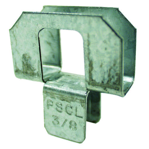 PSCL Series PSCL 1/2-R50 Panel Sheathing Clip, 20 ga Thick Material, Steel, Galvanized