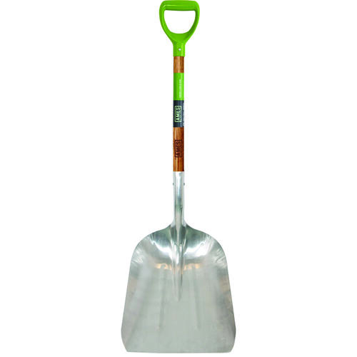 Ames 2672300 Scoop Shovel, 14-1/2 in W Blade, 10 in L Blade, Aluminum Blade, Hardwood Handle, D-Shaped Handle