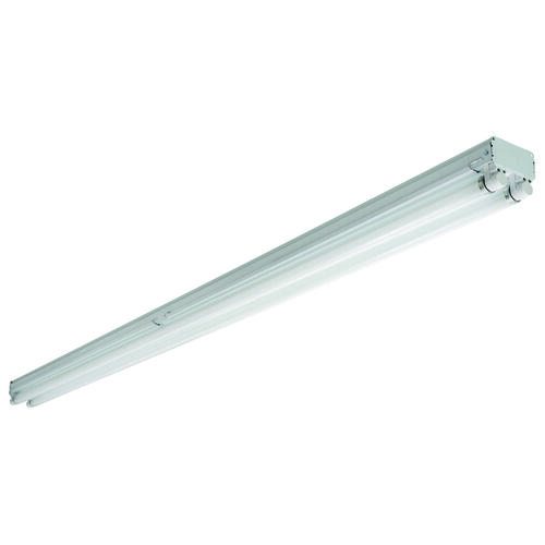 C-2-96T8HO Strip Light Fixture, 2-Lamp, Steel Fixture, White Fixture, Gloss Fixture