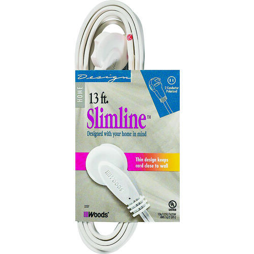 CCI 2237 Extension Cord, 16 AWG Cable, 13 ft L, 13 A, 125 V, White