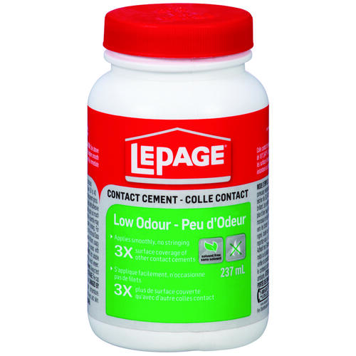 LePage 1505670 Contact Cement, Liquid, White, 237 mL Bottle