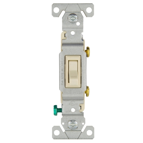 Toggle Switch, 15 A, 120 V, Polycarbonate Housing Material, Light Almond