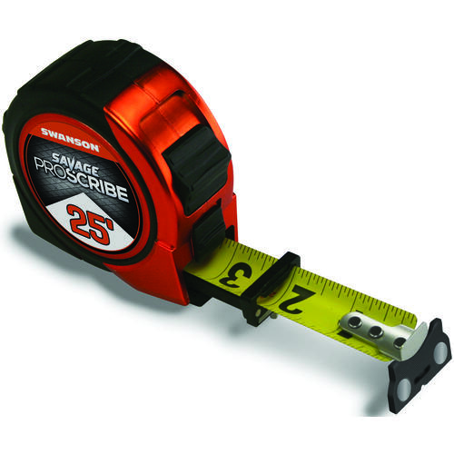 SAVAGE Series Tape Measure, 25 ft L Blade, 1 in W Blade, ABS/Rubber Case