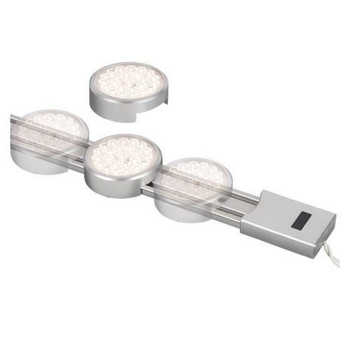 Under Cabinet Track Light Kit, 120 V, 1.68 W, 1-Lamp, LED Lamp, Nickel Fixture