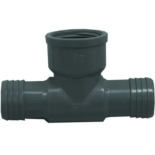 UPVCFRT-121205 Combination Reducing Pipe Tee, 1-1/4 x 1/2 in, Insert x FIP, Polyethylene, Black