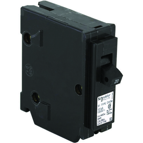 Homeline Circuit Breaker, Mini, Standard, 20 A, 1 -Pole, 120/240 VAC, Plug Mounting, Black