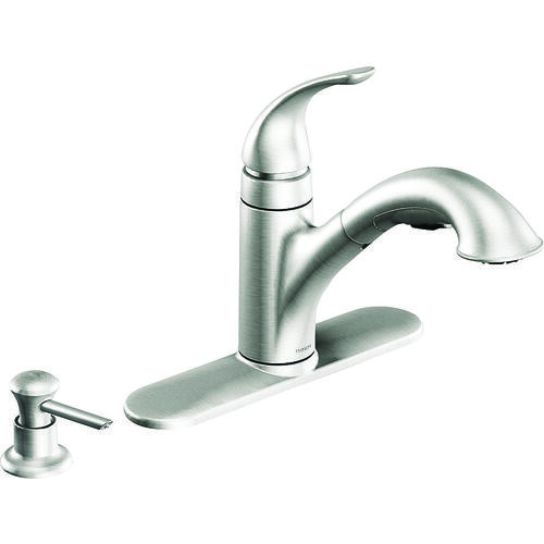 Caprillo Series Kitchen Faucet, 1.5 gpm, 1-Faucet Handle, Stainless Steel, Stainless Steel