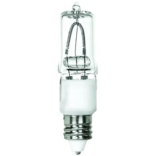Halogen Bulb, 75 W, Candelabra E11 Lamp Base, T4 Lamp, 3000 K Color Temp - pack of 6