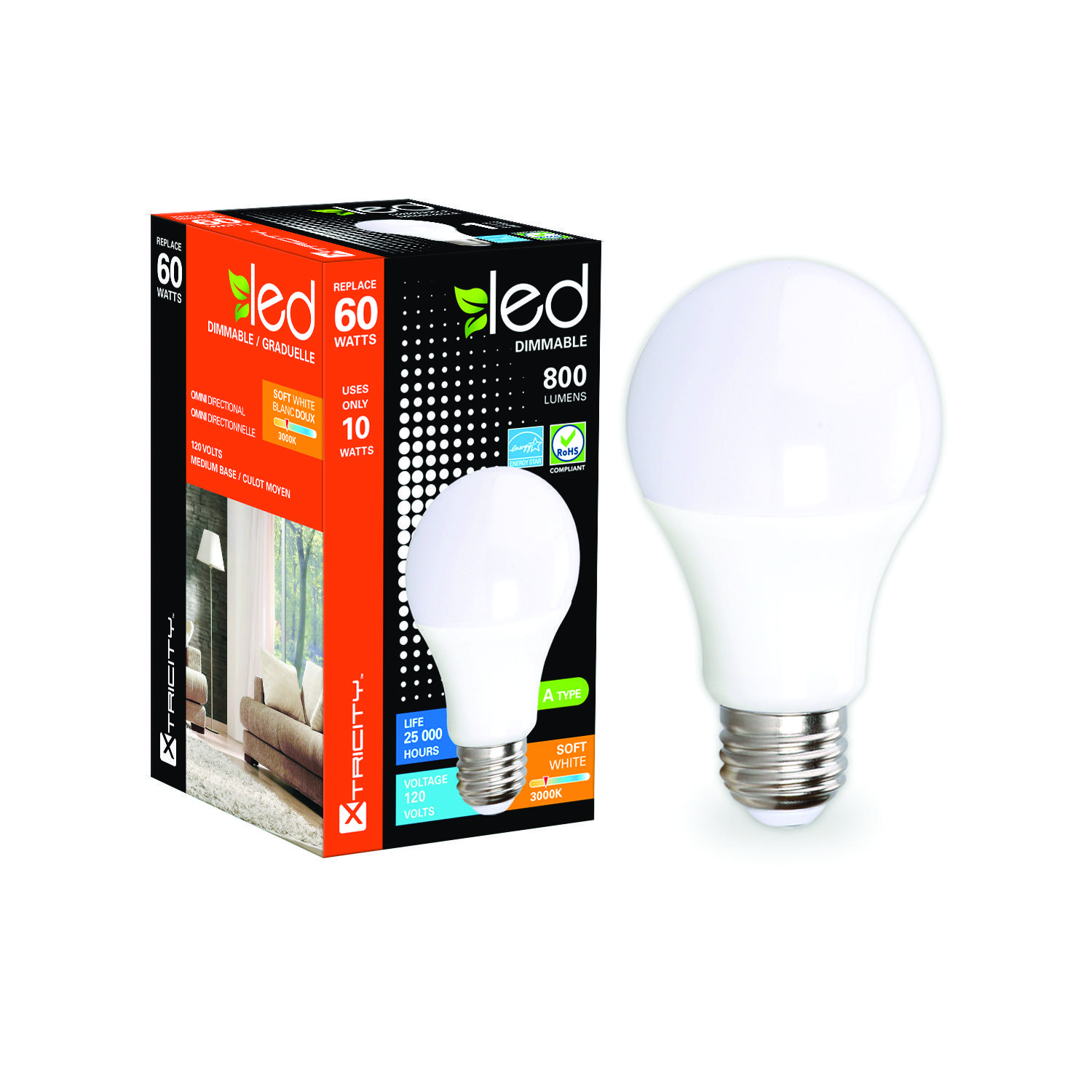 Xtricity 1 40007 1 60096 LED Bulb General Purpose 60 W Equivalent Medium Lamp Base Dimmable Soft White Light Buy Now