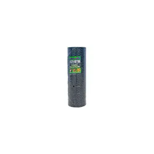 12 01 45 29 Poultry Hex Netting, 150 ft L, 36 in W, 20 Gauge, Hexagonal Mesh, 1 in Mesh, Galvanized Black