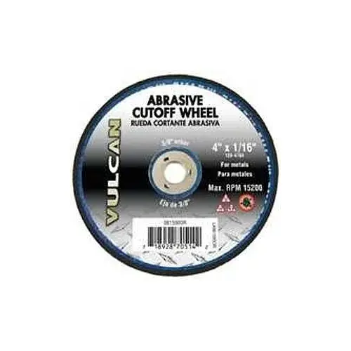 Type 1 Cut-Off Wheel, 4 in Dia, 1/16 in Thick, 3/8 in Arbor, Premium, Aluminum Oxide Abrasive Black