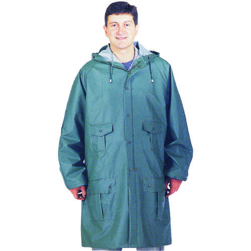 Diamondback 8156GRBXX Rain Parka, 2XL, PVC, Blue, Hooded Collar, Zipper with Snap Down Storm Flap Closure