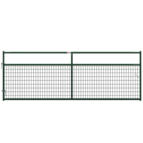 Wire-Filled Gate, 144 in W Gate, 50 in H Gate, 6 ga Mesh Wire, 2 x 4 in Mesh, Green