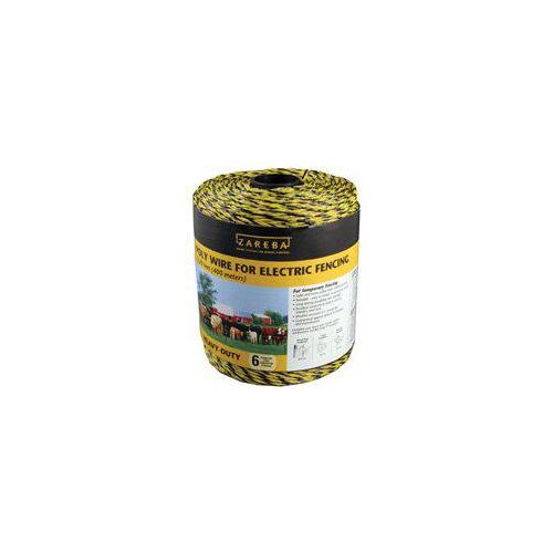 Zareba PW1320Y6-Z Polywire, Stainless Steel Conductor, Yellow, 1320 ft L