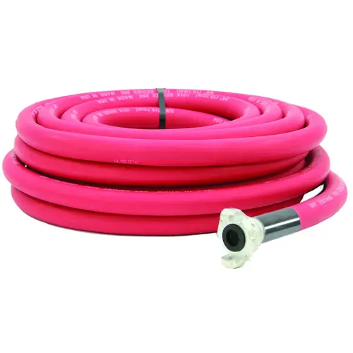 Air Hose, 3/4 in ID, 50 ft L, MNPT, 300 psi Pressure, EPDM Rubber, Red