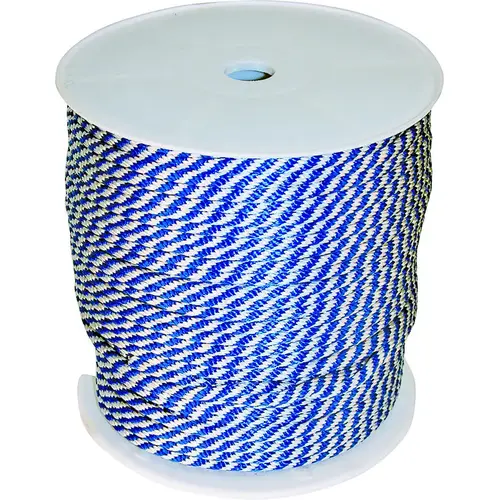 Wellington 98321 46446 Derby Rope, 3/8 in Dia, 500 ft L, 183 lb Working Load, Polypropylene, Blue/White