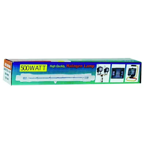 Halogen Bulb, 500 W, R7 Lamp Base, J T3 Lamp, Soft White Light, 3000 K Color Temp