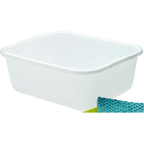 Rubbermaid 11.4 qt White Plastic Dishpan - 12.55 in. W x 14.45 in. L