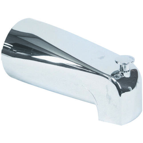 Bathtub Spout with Diverter, 1/2 in Connection, NPT, Plastic, Chrome Plated