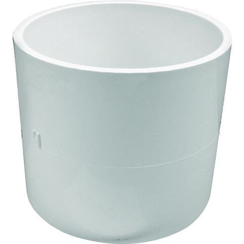 Coupling, 6 in, Hub, PVC, White