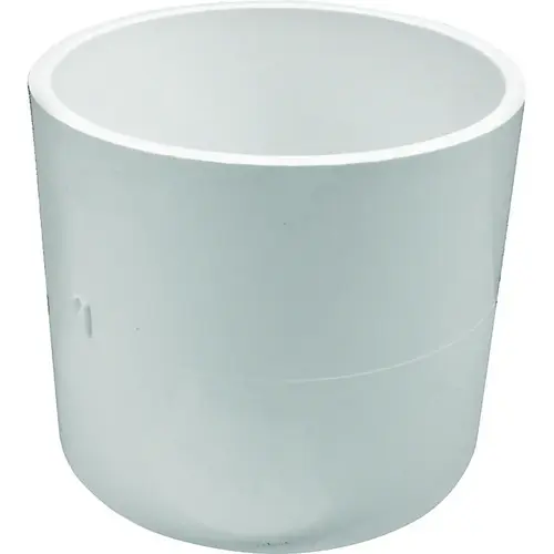 Coupling, 6 in, Hub, PVC, White