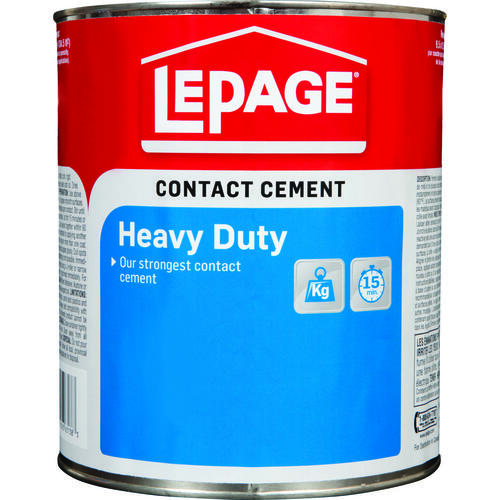 LePage 1504724 Heavy-Duty Contact Cement, Liquid, Solvent, Colorless, 250 mL Tin