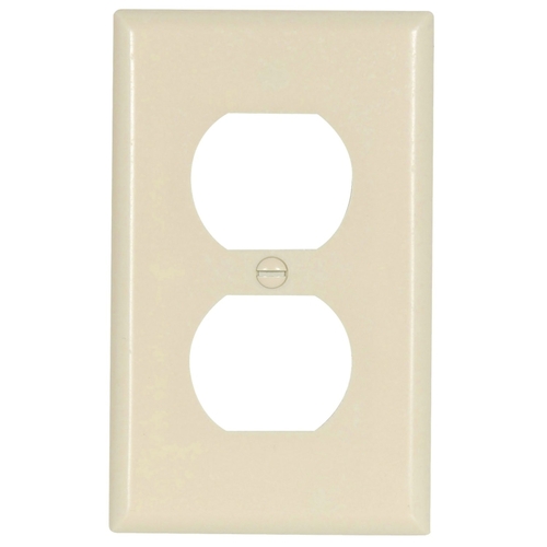 Receptacle Wallplate, 4-1/2 in L, 2-3/4 in W, 1 -Gang, Thermoset, Light Almond