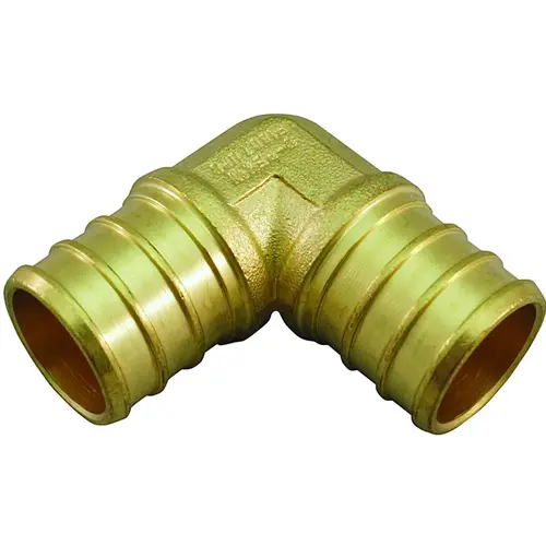 Pipe Elbow, 3/4 in, 90 deg Angle, Brass - pack of 5