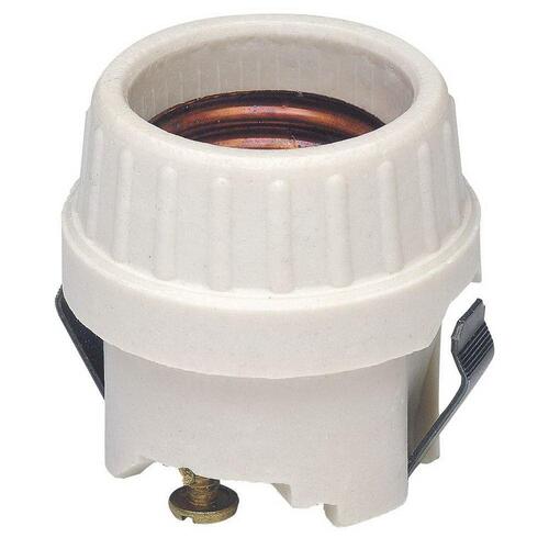 Leviton R50-08875-000 8875 Lamp Holder, 250 V, 660 W, Porcelain Housing Material, White