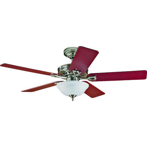 Hunter 53058/22460 Ceiling Fan, 5-Blade, Cherry/Maple Blade, 52 in Sweep, Wood Blade, 3-Speed, With Lights: Yes