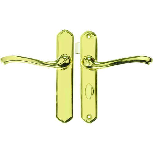 Door Latch Set, Metal, Brass, 3/4 to 1-1/4 in Thick Door