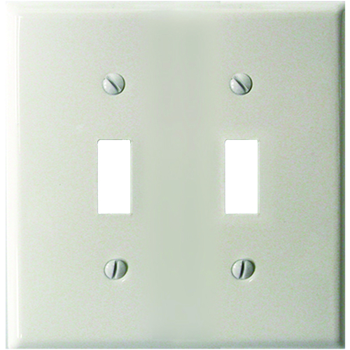 Wallplate, 2 -Gang, Metal, White